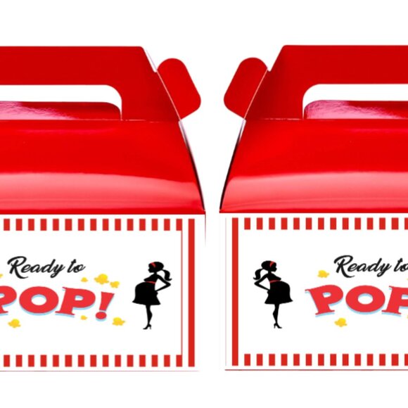 Gable Snack Boxes Baby Shower Ready to Pop Gender Reveal Party Favors 10 Pack - Picture 4 of 4
